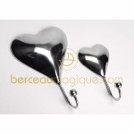 Lot de 2 pat�res coeur en m�tal argent� - Amadeus