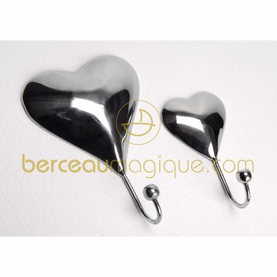 Lot de 2 pat�res coeur en m�tal argent� par Amadeus