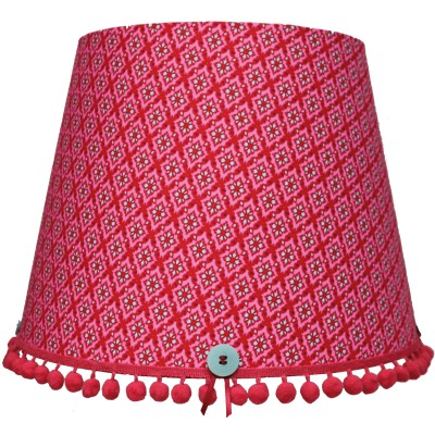 Abat-jour retro vintage rouge pour suspension (35 x 28 cm)