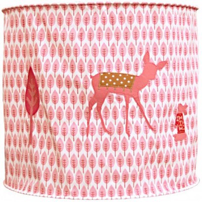 Suspension lampion en tissu bambi rose
