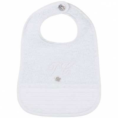 Bavoir blanc monogramme