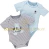 Lot de 2 bodys ''Le plus doudou'' Aquarelle bleue (naissance au 6 mois)