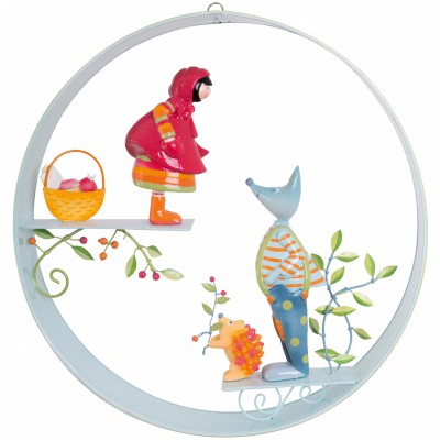 Mobile décoratif en cerceau le loup et le chaperon rouge