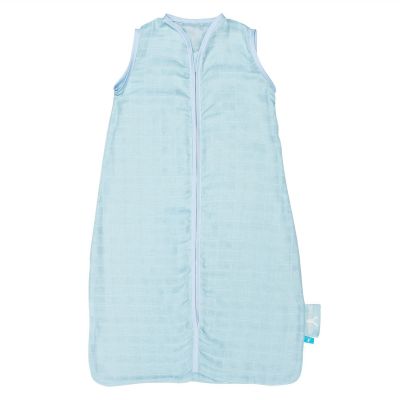 Gigoteuse 0-6 mois l�g�re en mousseline de coton bleu par WALLABOO