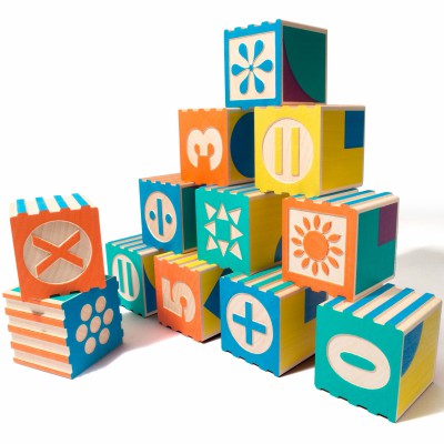 Cubes en bois groovie maths (28 pièces)