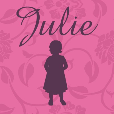 Tableau silhouette fuchsia julie personnalisable (5 motifs)