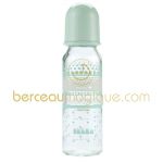 Biberon en verre 250mL poudr� bleu - B�aba