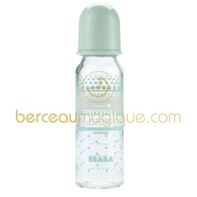 Biberon en verre 250mL poudr� bleu par B�aba