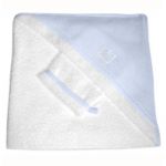 Sortie de bain avec gant blanc et ciel (100 x 100 cm) - Red Castle