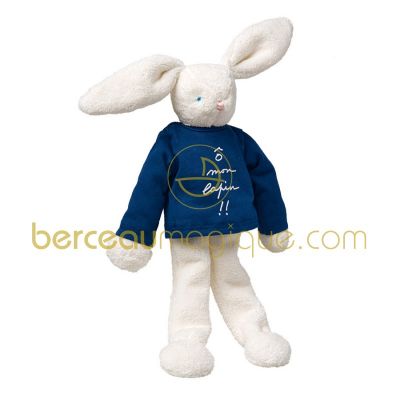 Peluche Lapin ivoire t-shirt navy Agn�s B (32 cm) par Trousselier