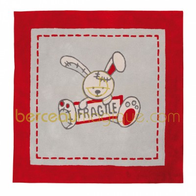 Tapis Lapin fragile (100 x 100 cm) par Candide