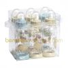 Set de 6 biberons 260 ml B�b� d'amour Poudr� bleu