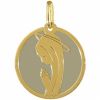 M�daille vierge acier gris (or jaune)