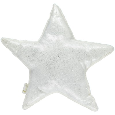 Coussin étoile lin nacré blanc (30 cm)