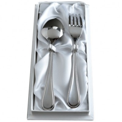 Coffret couverts perles 2 pièces (inox)