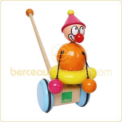 Jouet Auguste le Clown � pousser par Vilac