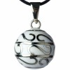 Bola blanc volutes argent�