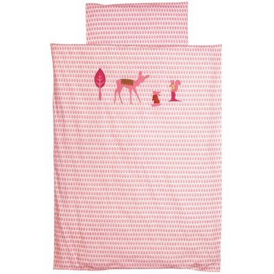 Housse de couette et taie d'oreiller bambi rose (120 x 150 cm)