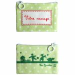 Mini pochette � maquillage verte personnalisable - Les Griottes