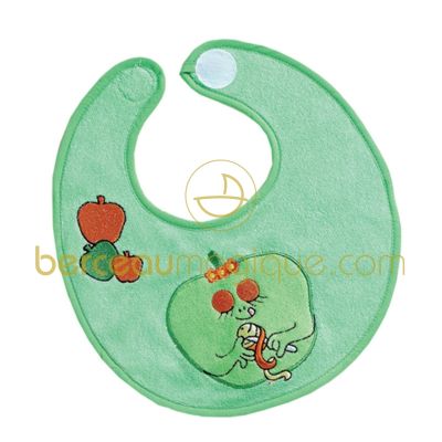 Bavoir naissance pouet pouet Barbamama fruits vert par Babycalin