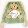 Sac � doudou vert � pois personnalisable
