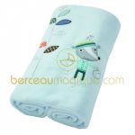 Couverture polaire brod�e Scrapbook bleu (120 x 170 cm) - Mamas and Papas