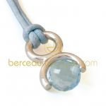 Pendentif Rolling Stone Topaze bleue (Or blanc) - Mikado