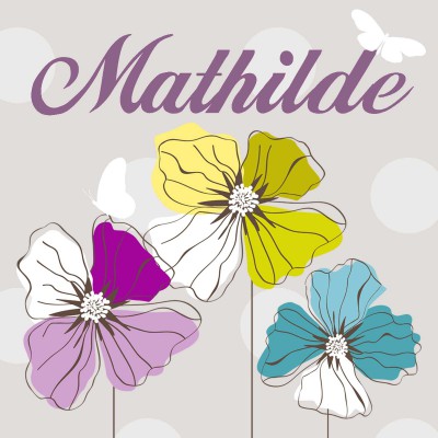 Tableau fleurs mathilde personnalisable (20 x 20 cm)