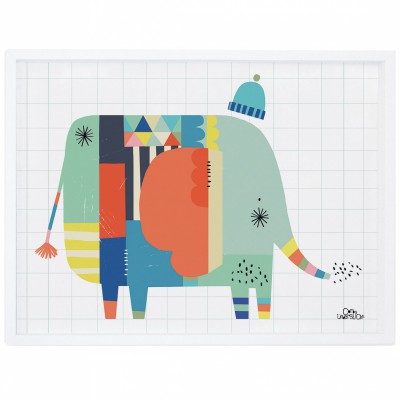 Poster encadré éléphant moderne imaginarium by carly gledhill (30 x 40 cm)