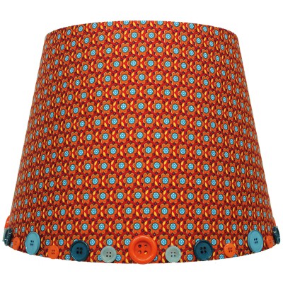 Abat-jour retro vintage orange pour suspension (35 x 28 cm)