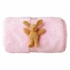 Couverture douce rose, avec peluche lapin (65x90cm)