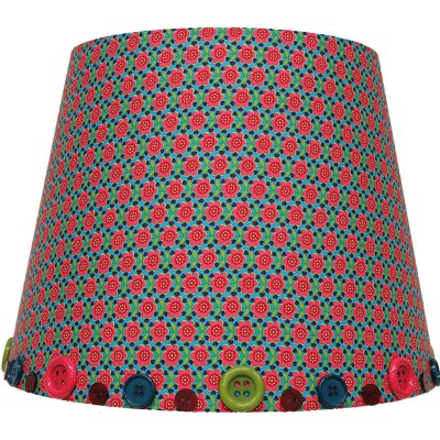 Abat-jour retro vintage bleu pour lampe (35 x 28 cm)