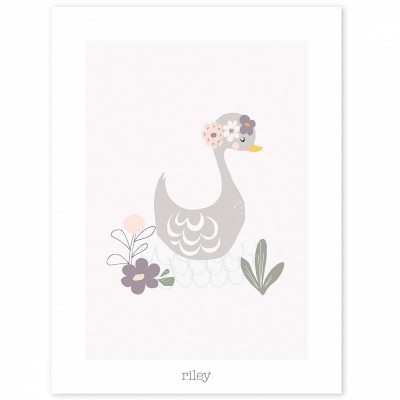 Poster cygne et fleurs my lovely swan by vicky carpenter (30 x 40 cm)