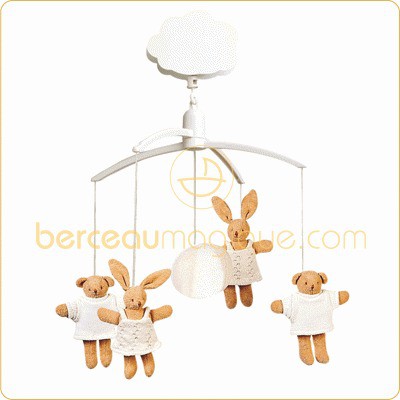 Mobile musical ours et lapines  par Trousselier