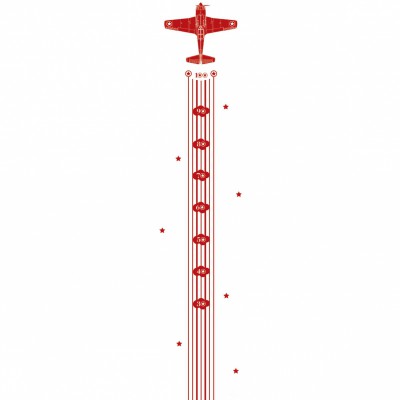Toise adhésive vers les étoiles avion rouge by jack mü