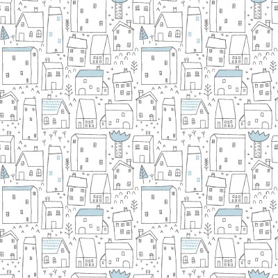 Papier peint les maisons by dawn machell (2,5 m)