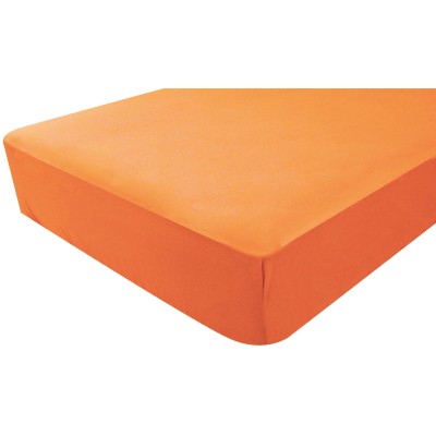 Drap housse jersey orange corail (70 x 140 cm)