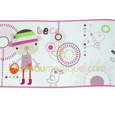 Frise papier peint Scrapbook rose par Mamas and Papas