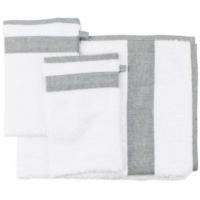 Set 1 serviette de bain et 2 gants de toilette sirène grey (50 x 90 cm)