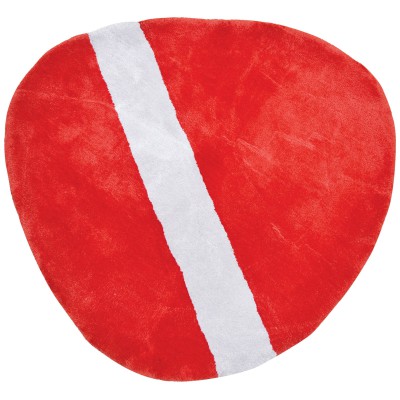 Tapis coton stone poppy rouge en mer by sophie cordier (80 x 78 cm)