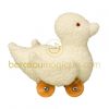 Mini canard � roulettes ivoire (12 cm)