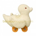 Mini canard � roulettes ivoire (12 cm) - Trousselier