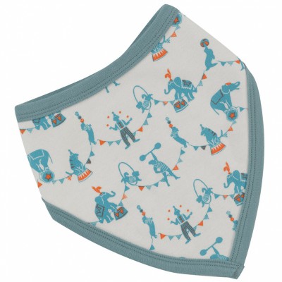 Bavoir bandana réversible cirque bleu