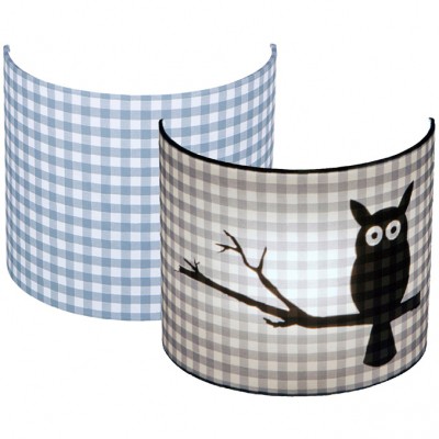 Applique murale silhouette hibou pois gris (20 x 24 cm)
