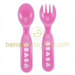 Lot de 2 couverts pour b�b� rose - B�aba
