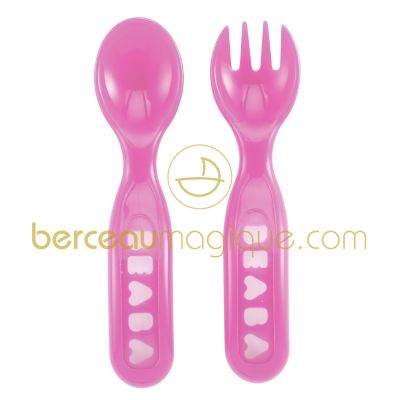 Lot de 2 couverts pour b�b� rose par B�aba