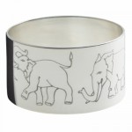 Rond de serviette El�phants (m�tal argent�) - Ercuis