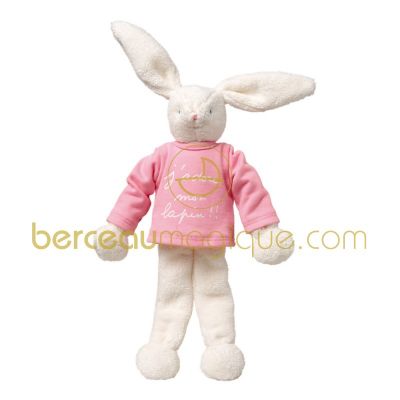 Peluche Lapin ivoire t-shirt rose Agn�s B (32 cm) par Trousselier