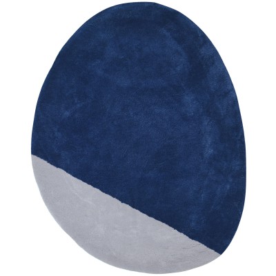 Tapis coton stone indigo bleu en mer by sophie cordier (70 x 92 cm)