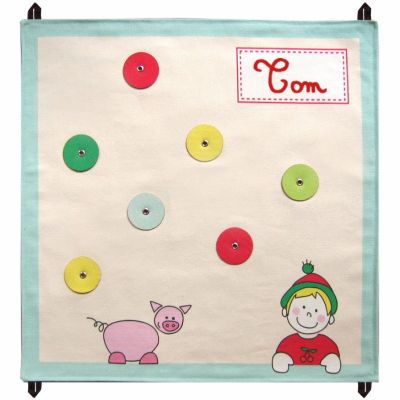 Pêle mêle crème et vert d'eau personnalisable (48 x 48 cm)